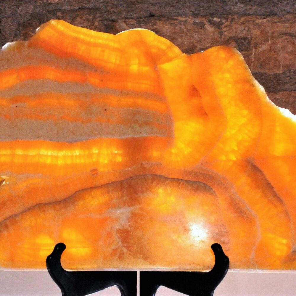 calcite gialla fetta minerale d'arredo